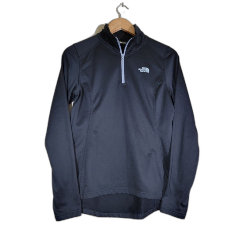 North Face Women's Black 1/4 Zip Pullover Sweatshirt - Small